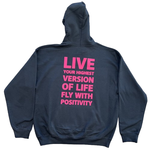 Hoodie with Writing on Back is -Live Your Life