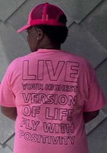 Pink Fly with positivity